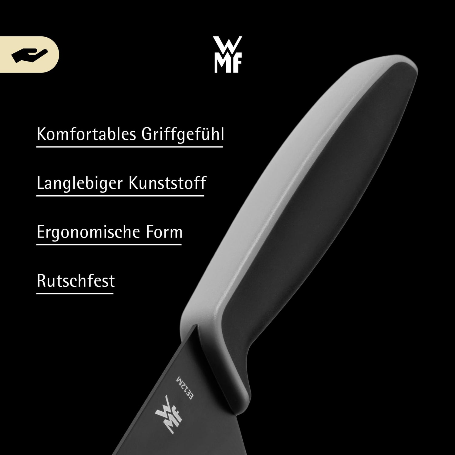 WMF Touch Messerset 2-teilig – scharfes Küchenmesser-Set aus Spezialklingenstahl, antihaftbeschichtet und ergonomisch geformt, mit Schutzhüllen, bestehend aus Kochmesser und Gemüsemesser, schwarz
