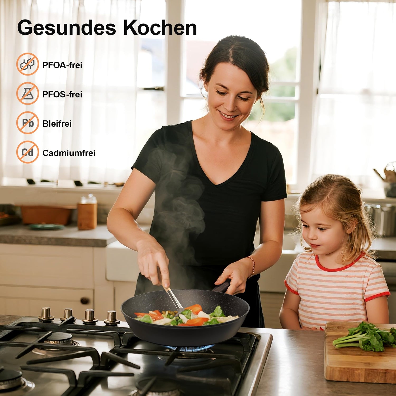 Topfset Pfannenset 11-teiliges - Kochtopf Set Induktion Antihaft-Kochgeschirr Töpfe Set aus Aluminium, Pfanne 20/28cm, Tiefe Bratpfanne 24cm, Kochtöpfe mit Deckel 16/20/24cm, PFOA-, PFOS-frei Topbooc