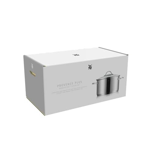 WMF Provence Plus Topfset 5-teilig für Induktion und alle Herdarten, Töpfe aus Cromargan Edelstahl mit Glasdeckel, breitem Schüttrand, spülmaschinenfest, unbeschichtet, Kochtopfset für gesundes Kochen