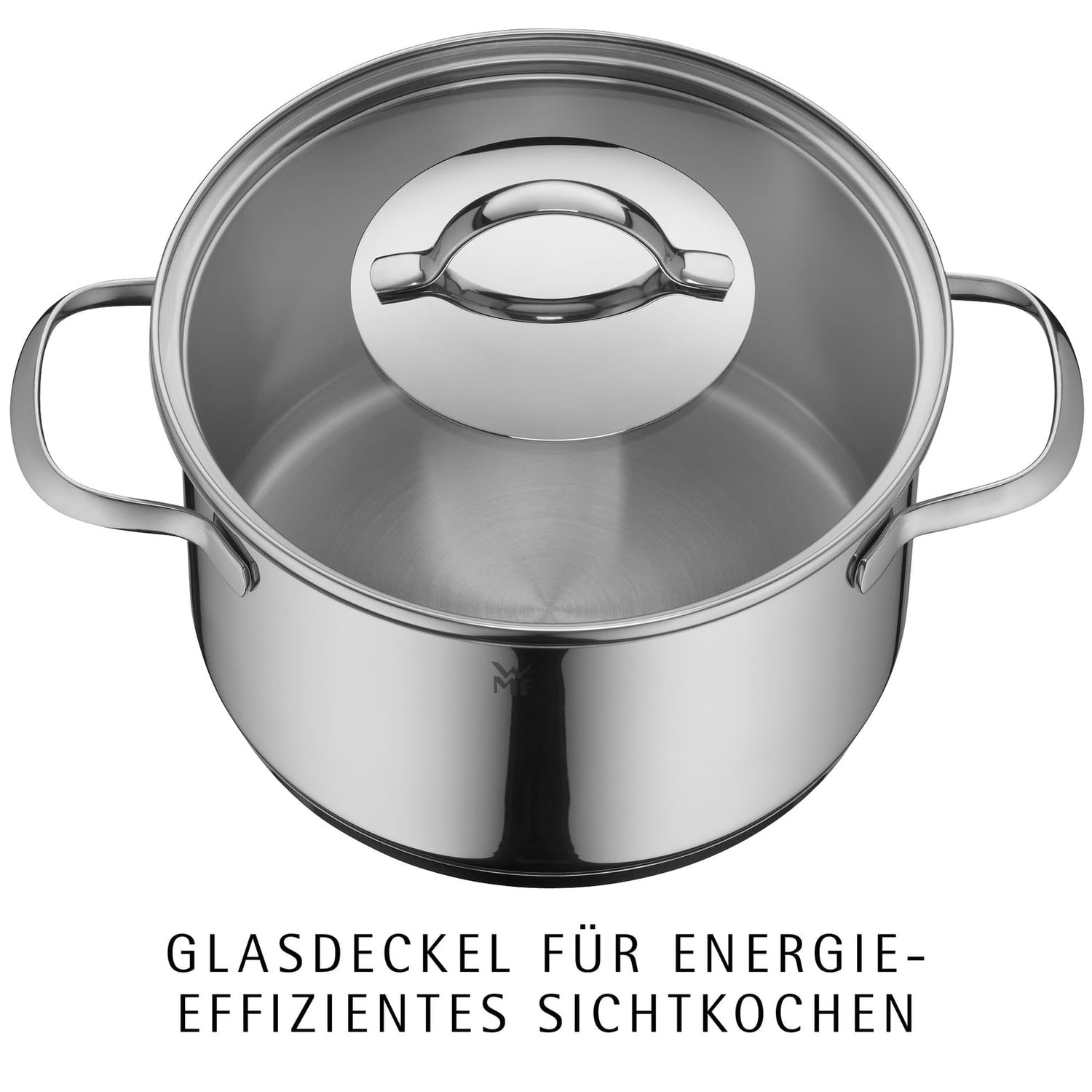 WMF Provence Plus Topfset 5-teilig für Induktion und alle Herdarten, Töpfe aus Cromargan Edelstahl mit Glasdeckel, breitem Schüttrand, spülmaschinenfest, unbeschichtet, Kochtopfset für gesundes Kochen
