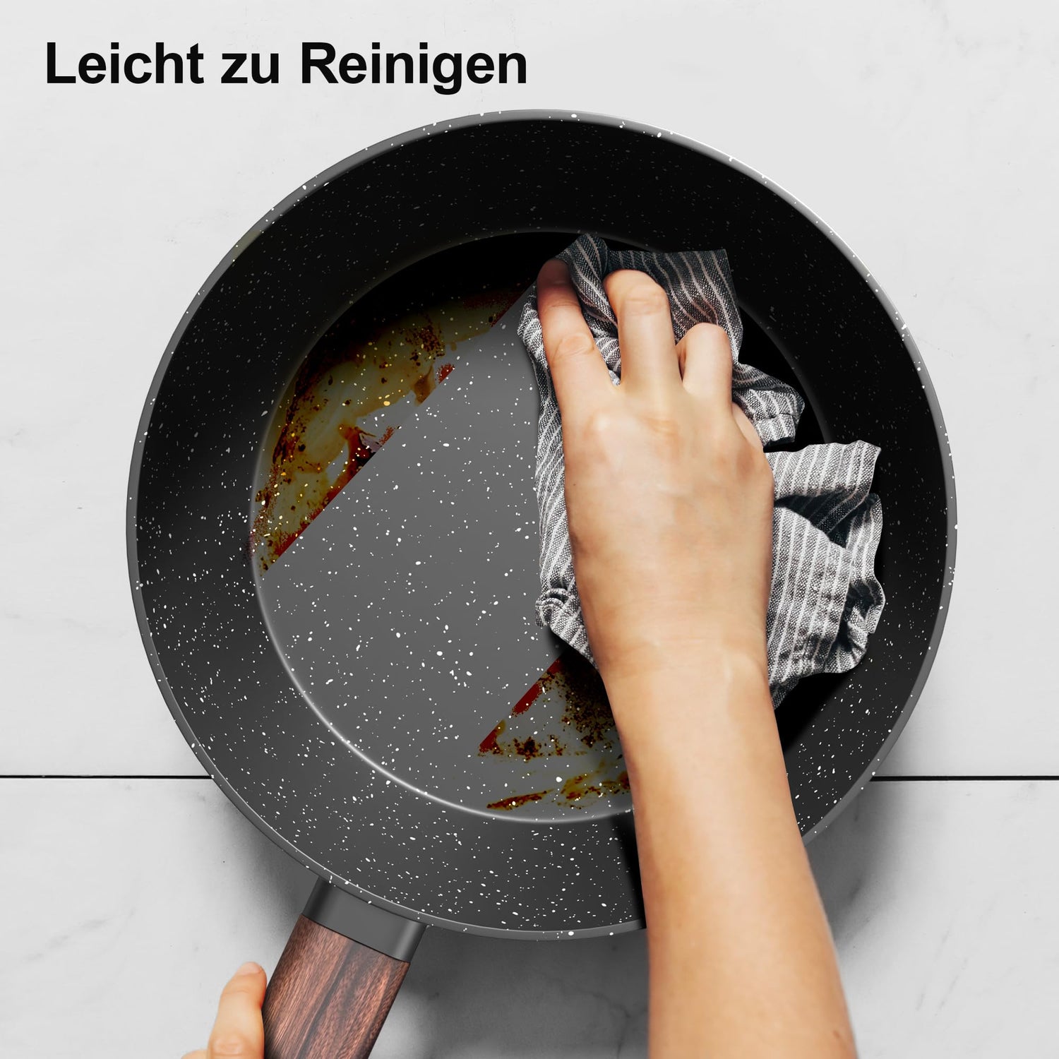 Topfset Pfannenset 11-teiliges - Kochtopf Set Induktion Antihaft-Kochgeschirr Töpfe Set aus Aluminium, Pfanne 20/28cm, Tiefe Bratpfanne 24cm, Kochtöpfe mit Deckel 16/20/24cm, PFOA-, PFOS-frei Topbooc