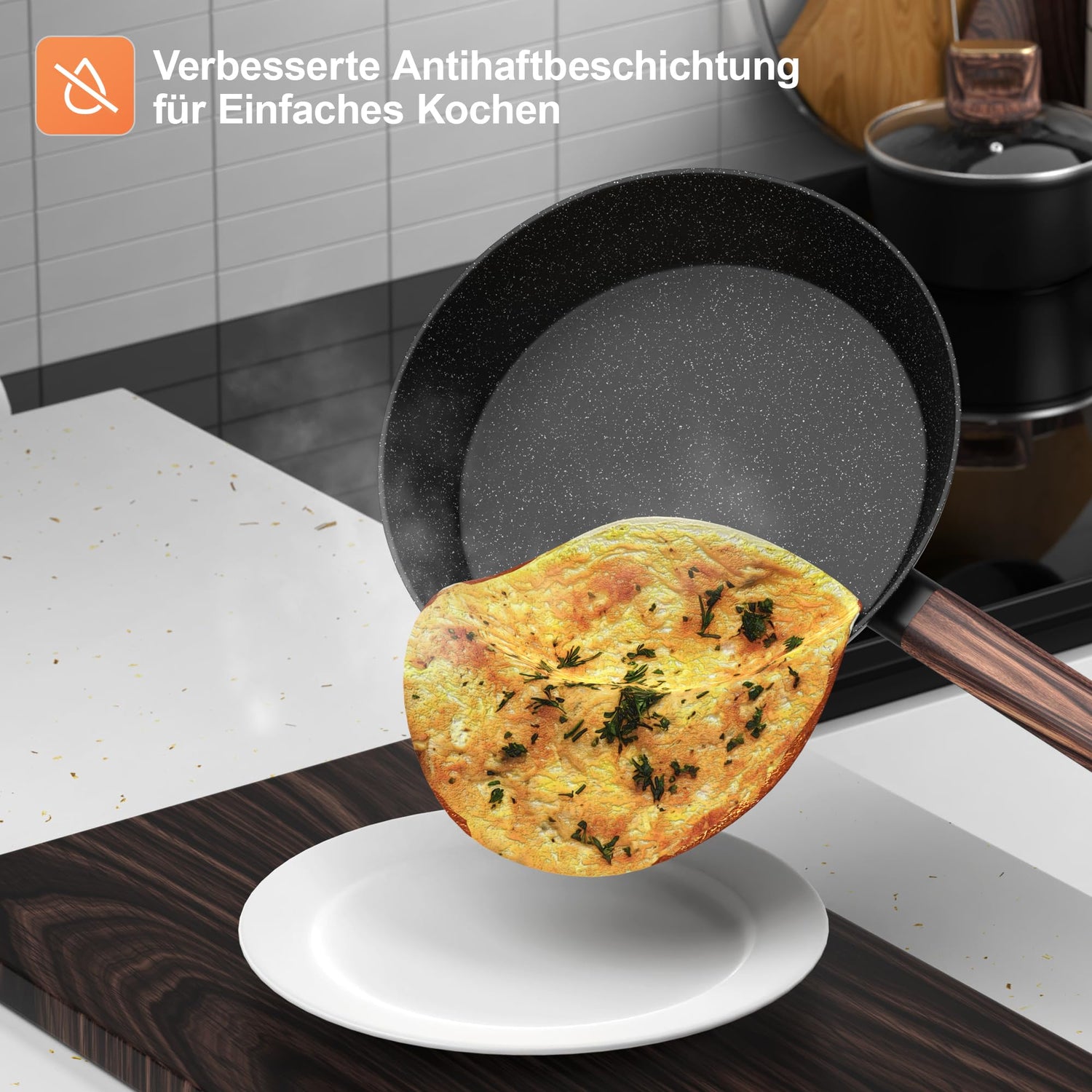 Topfset Pfannenset 11-teiliges - Kochtopf Set Induktion Antihaft-Kochgeschirr Töpfe Set aus Aluminium, Pfanne 20/28cm, Tiefe Bratpfanne 24cm, Kochtöpfe mit Deckel 16/20/24cm, PFOA-, PFOS-frei Topbooc